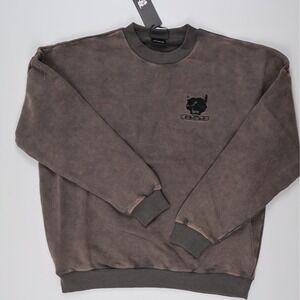 G59 Records Skull Logo Crew Neck Sweatshirt Grey Mineral Wash XL NWT Streetwear